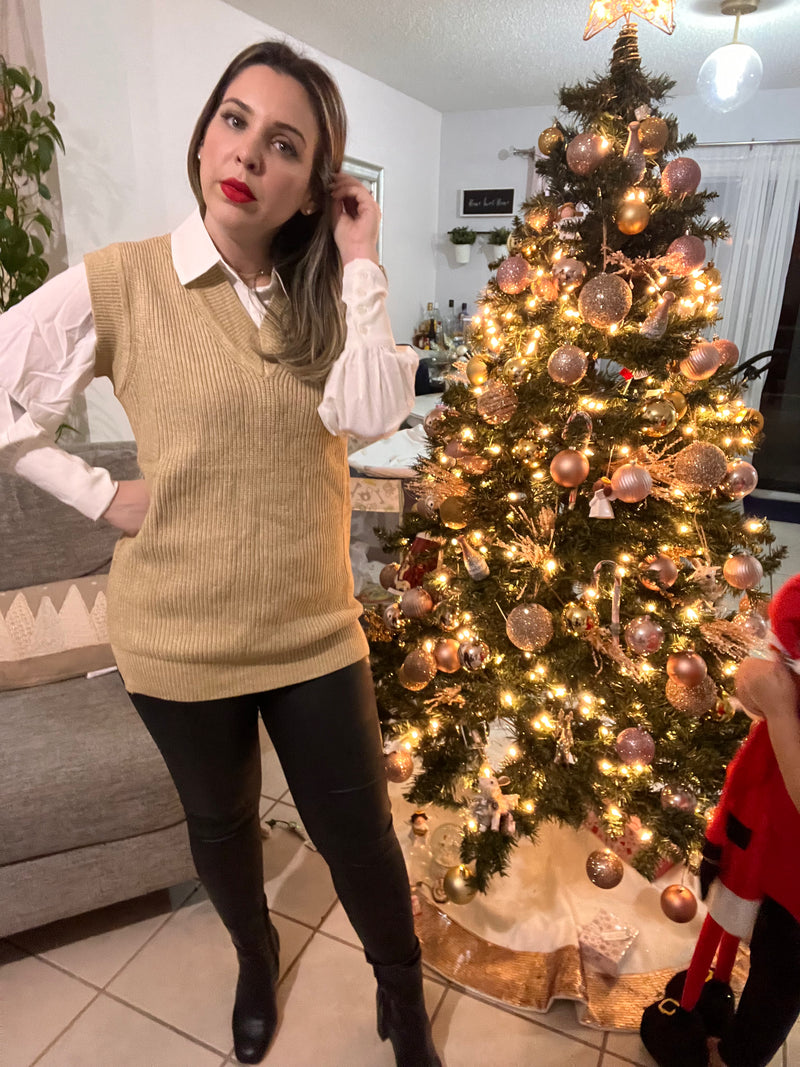 Beige Sweater Vest