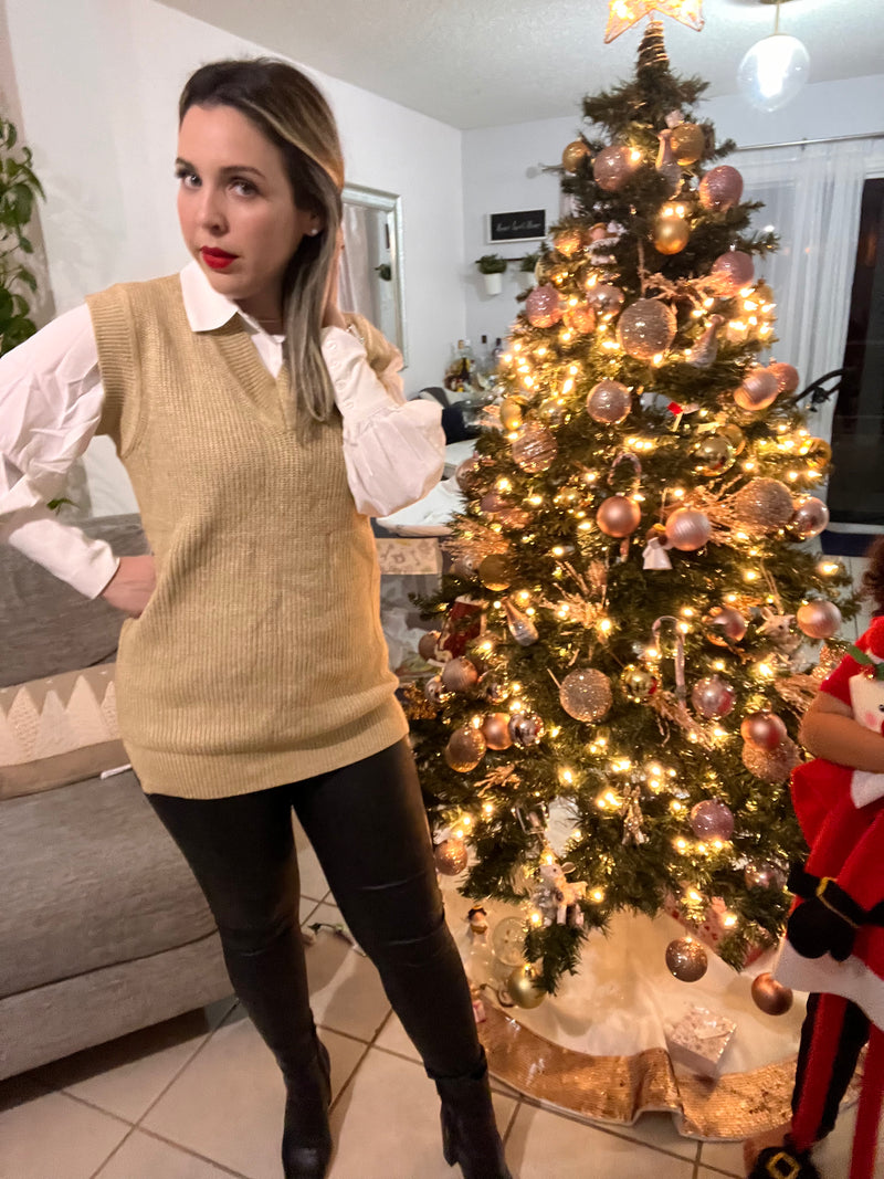 Beige Sweater Vest