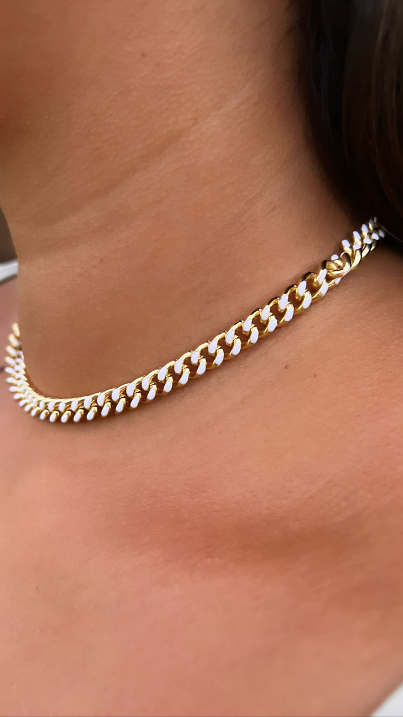 Enlaced Choker Necklace in White