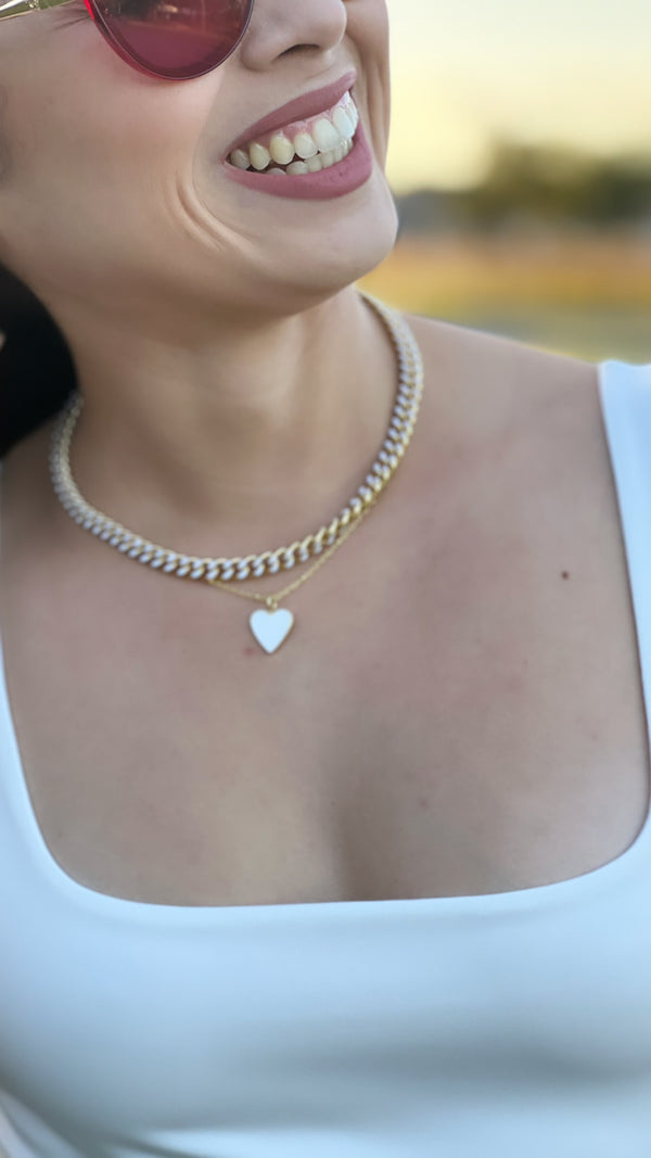 White Heart Necklace
