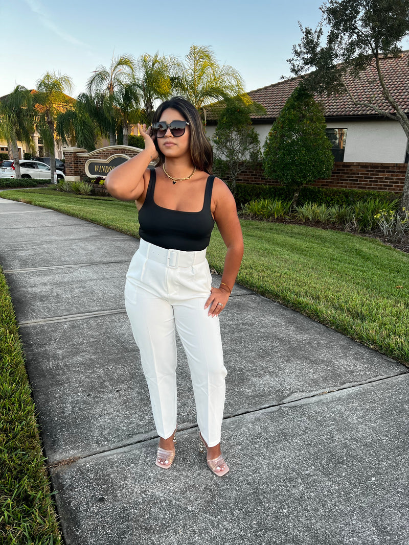 High Waisted Belted Pants