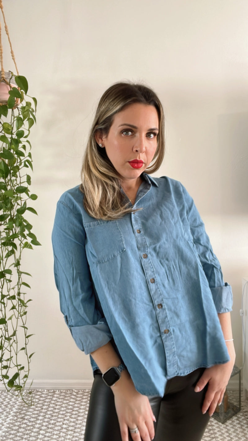 Favorite Blue Button Up