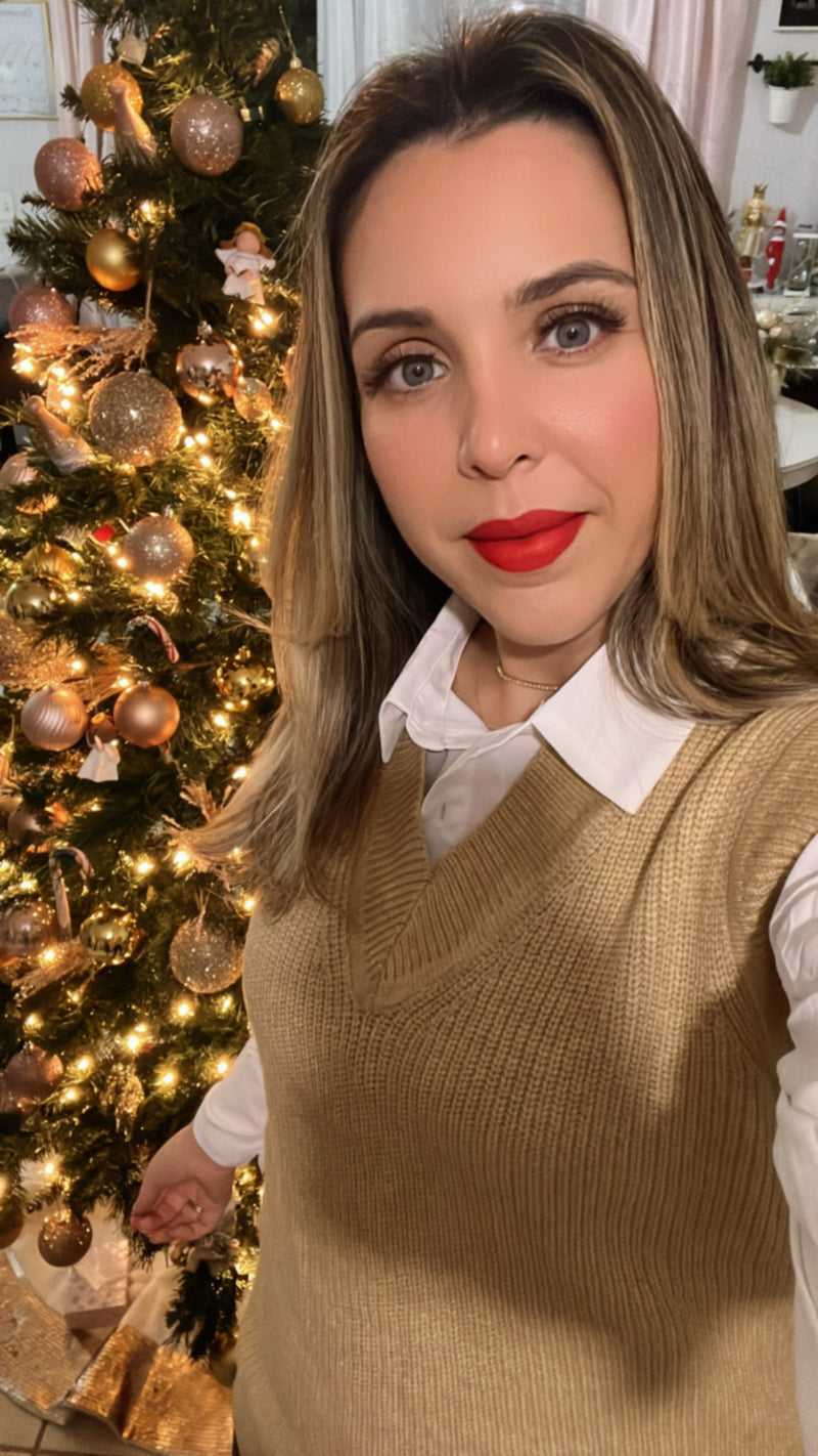 Beige Sweater Vest