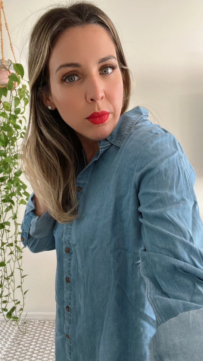 Favorite Blue Button Up
