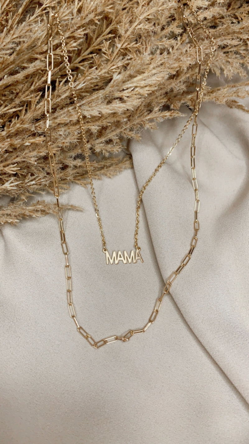 MAMA TWO TIERED GOLD NECKLACE