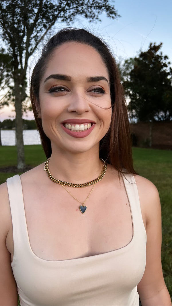 Heart Necklace in Black