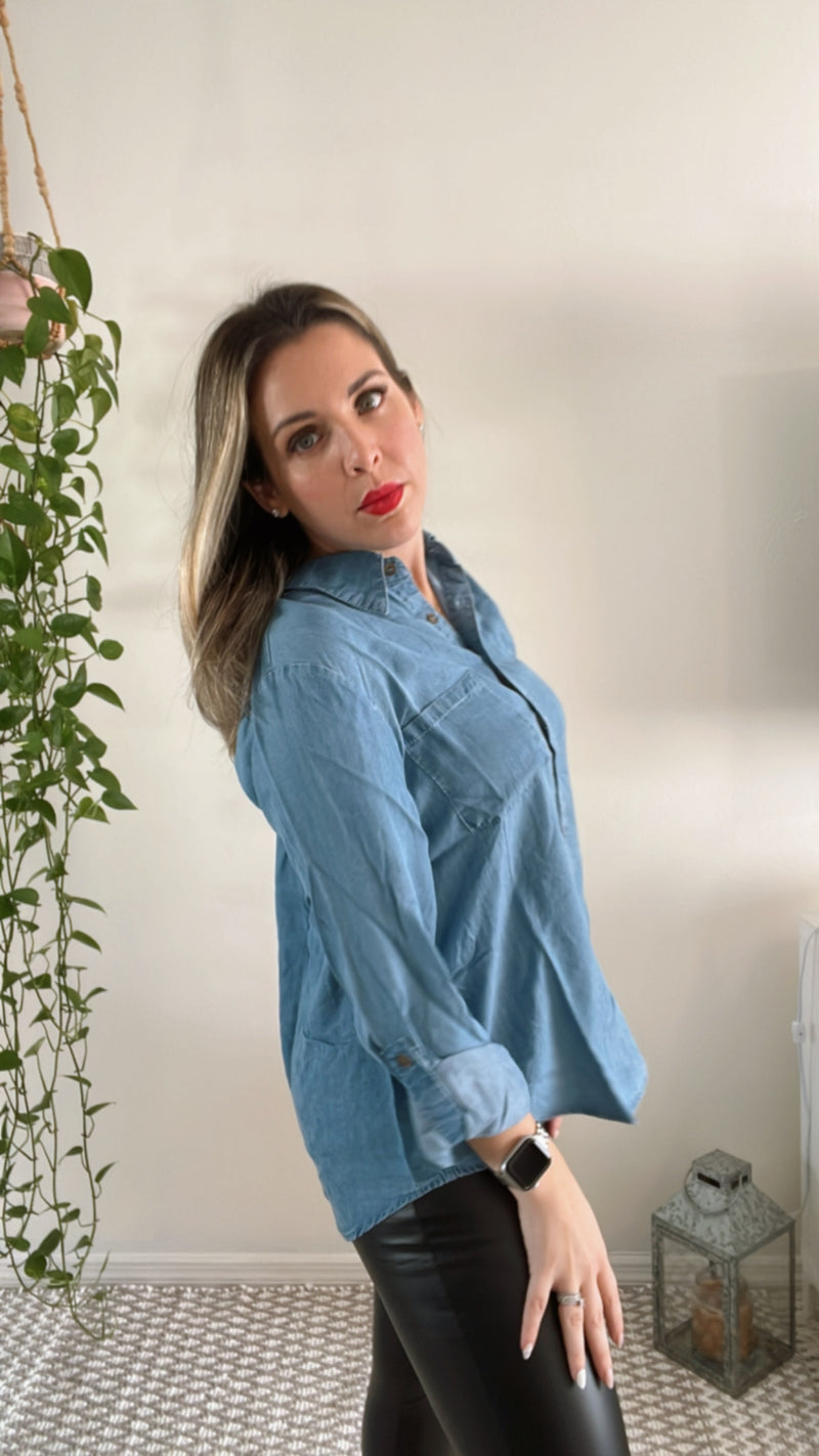 Favorite Blue Button Up