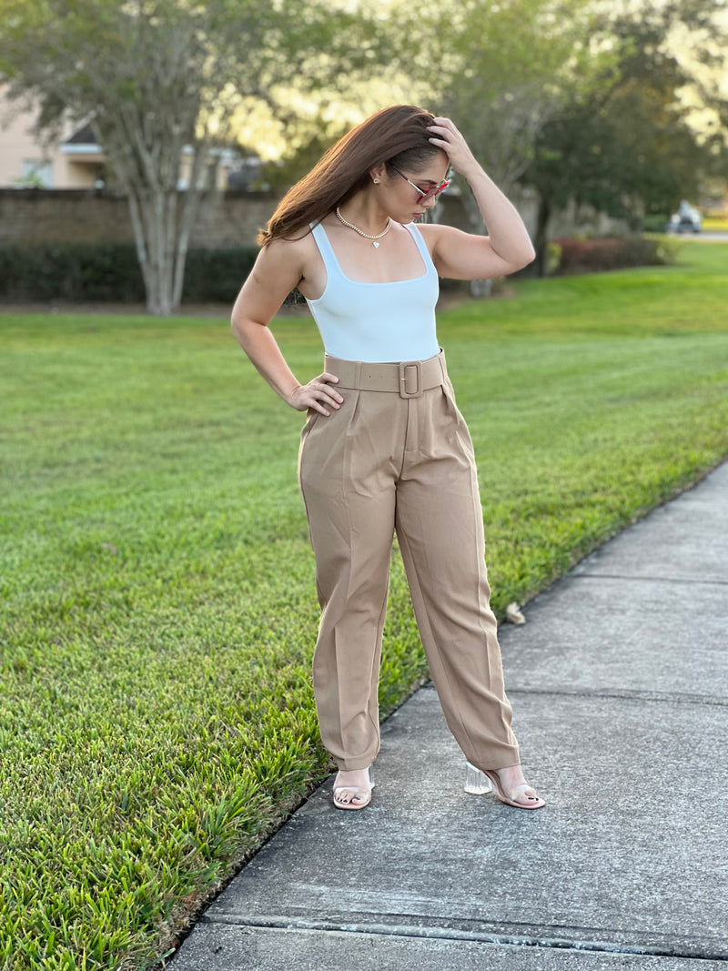 High Waisted Belted Pants