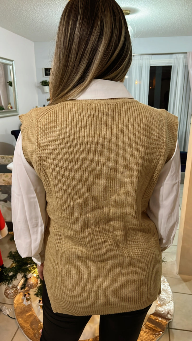 Beige Sweater Vest