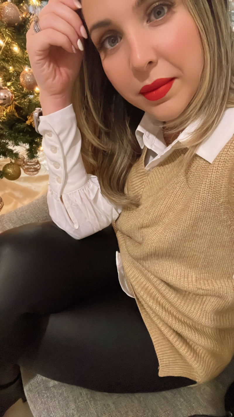 Beige Sweater Vest